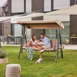 HOME DELUXE - Hollywoodschaukel DESCANSO Beige Doppel Gartenliege Lounge-Pavillon -Deutschland Garten Zier Verkaufs-Shop c9ac574c5dfbe06f27e3974ed41001d0