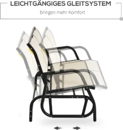 Outsunny Schaukelstuhl 2-Sitzer Gartenbank Gartenschaukel Sitzbank Parkbank Metall Gartenmöbel Schwarz+Beige 120 X 70 X 85 Cm 12 Outsunny Schaukelstuhl 2-Sitzer Gartenbank Gartenschaukel Sitzbank Parkbank Metall Gartenmöbel Schwarz+Beige 120 X 70 X 85 Cm -Deutschland Garten Zier Verkaufs-Shop ca6f1a965720238e51684e9292d2b3f5