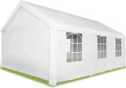 Tectake Garten Pavillon 6x4m Mit 4 Seitenteilen - Weiß