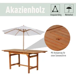Outsunny Ausziehtisch Gartentisch Esstisch Gartenmöbel Akazienholz Wetterfest Braun 160/120 X 70 X 72 Cm -Deutschland Garten Zier Verkaufs-Shop cb1931cb9c361081cd61d31f127f6059