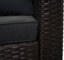Poly-Rattan Garnitur HWC-F57, Balkon-/Garten-/Lounge-Set Sofa Sitzgruppe Braun, Kissen Dunkelgrau Ohne Deko-Kissen -Deutschland Garten Zier Verkaufs-Shop cb3755c742ee77a13c0801945a236814