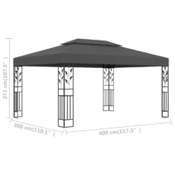 VidaXL Pavillon Mit Doppeldach 3x4 M Anthrazit -Deutschland Garten Zier Verkaufs-Shop cb7f3ce1a430f78f22bfb2699619d161