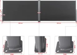 SONGMICS Doppelseitenmarkise, 1,8 X 6 M (H X L), Ausziehbare Seitenmarkise, Sichtschutz, Sonnenschutz, Seitenrollo, Für Balkon, Terrasse Und Garten, Rauchgrau GSA360G -Deutschland Garten Zier Verkaufs-Shop cb81d1846f37247e3565f4e3cc80f593