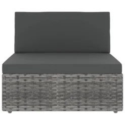VidaXL Modulares 2-Sitzer-Sofa Poly Rattan Grau