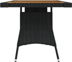 VidaXL Gartentisch Schwarz 130x70x72cm Poly Rattan & Massivholz Akazie -Deutschland Garten Zier Verkaufs-Shop cc4e0e07ef6fa31f99d94e53aca2175f