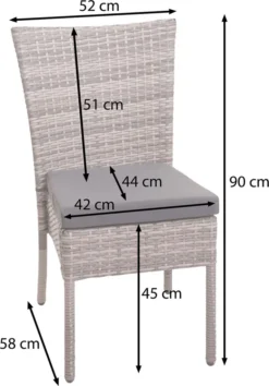2er-Set Poly-Rattan Stuhl HWC-G19, Balkonstuhl Gartenstuhl, Stapelbar Braun, Kissen Creme -Deutschland Garten Zier Verkaufs-Shop cc69bbafe5d29290c6ba7a2608a0fed9