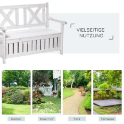 Outsunny Sitzbank Mit Stauraum 2-Sitzer Gartentruhe Truhenbank Kissentruhe Aufbewahrung Weiß 115 X 61 X 85 Cm 15 Outsunny Sitzbank Mit Stauraum 2-Sitzer Gartentruhe Truhenbank Kissentruhe Aufbewahrung Weiß 115 X 61 X 85 Cm -Deutschland Garten Zier Verkaufs-Shop cd1e1993edef802a5cd6f407af9e1d5f