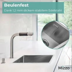 MIZZO Linea Edelstahl Spüle 450-400 Flächenbundig / Unterbau -Deutschland Garten Zier Verkaufs-Shop cd1e8940d0c946c2d3416d71336e0a44