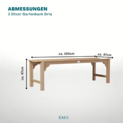 KMH® 3-sitzer TEAK Bank *SIRIA* (#102053) -Deutschland Garten Zier Verkaufs-Shop cd7be975e27581624f01285daabdf66c