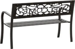 VidaXL Gartenbank 125 Cm Stahl Schwarz -Deutschland Garten Zier Verkaufs-Shop ce001c5351ab5f25a49c54dbaff17d17