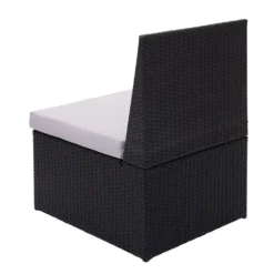 2x Poly-Rattan Sessel HWC-G16, Lounge-Rattanstuhl Gartenstuhl, Gastronomie Schwarz, Kissen Hellgrau -Deutschland Garten Zier Verkaufs-Shop ce338ab8d84091f136665ce52eb34a3c