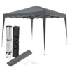 Juskys Faltpavillon Vivara 3x3 M – Pop-up Pavillon Höhenverstellbar, UV50+ & Wasserabweisend – Gartenzelt Mit Tasche – Partyzelt Für Garten Grau