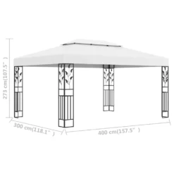 VidaXL Pavillon Mit Doppeldach 3x4 M Weiß -Deutschland Garten Zier Verkaufs-Shop ced52f24346e7e00bf4b27ddf06683a6