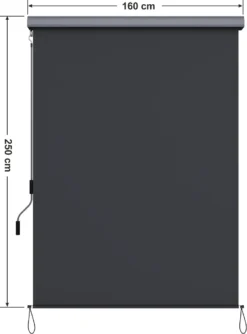 SONGMICS Alu-Senkrechtmarkise Für Balkon, Markise, Terrasse, 1,6 X 2,5 M (B X L), Aus Polyester (280 G/m²), Mit Grauer Markisenkassette, Vertikalmarkise Für Außen, Für Windschutz, Sonnenschutz Und Sichtschutz, Grau GSA165GY -Deutschland Garten Zier Verkaufs-Shop cf92d199eda380e8be764e554c4bd5eb