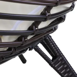 Outsunny Rattansessel In Tropfenform, Gartensessel Mit Sitzkissen, Erhöhter Rattanstuhl, Stahl, Braun, 101 X 89 X 156 Cm -Deutschland Garten Zier Verkaufs-Shop cfc8345df87df14b8399fa8385220f85