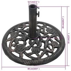 VidaXL Sonnenschirmständer Bronze 12 Kg 48 Cm Gusseisen -Deutschland Garten Zier Verkaufs-Shop cfd47e78a94feffb632c5f5f5cb780f9