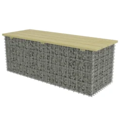 VidaXL Gabionen-Bank 120 Cm Verzinkter Stahl Und Kiefernholz -Deutschland Garten Zier Verkaufs-Shop cfd9a6430536443a1cb0e4146d8b8f0a