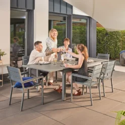 HOME DELUXE - Gartentisch CASA - Schnell Ausziehbar 160 - 240 Cm, Aus Robustem Aluminium | Sitzgruppe, Gartensitzgruppe, Gartenmöbel, Ausziehtisch, Terrassentisch, Balkontisch -Deutschland Garten Zier Verkaufs-Shop d05727764cf0e35c6b152cb25d62a944