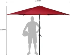 COSTWAY Ø270cm Sonnenschirm Sechseck Gartenschirm Marktschirm Terrassenschirm Strandschirm Ampelschirm Kurbelschirm Weinrot -Deutschland Garten Zier Verkaufs-Shop d0d782d1d12f099929c3f5ac687fa753