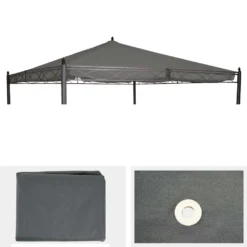 Ersatzbezug Für Dach Pergola Pavillon Calpe 4x4m Grau