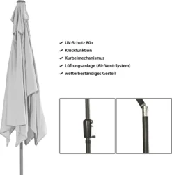 Dehner Sonnenschirm Samos, Ca. 300 X 265 X 200 Cm, Aluminium/Polyester, Braun -Deutschland Garten Zier Verkaufs-Shop d1367865cb58c22910d56e00f46dfe0b