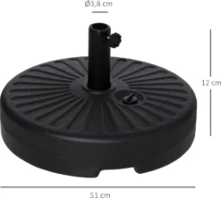 Outsunny Sonnenschirmständer 22 Kg Schirmständer Für Sonnenschirm Schirmstangen 38 Mm Sonnenschirmfuß Für Garten Terrasse Balkon Zement Schwarz Ø51 X 30H Cm -Deutschland Garten Zier Verkaufs-Shop d148e6ee2641f4f624995cebe2f3412e