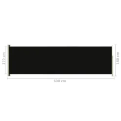 VidaXL Seitenmarkise Ausziehbar 180x600 Cm Schwarz -Deutschland Garten Zier Verkaufs-Shop d267178bf4908548fa297a6a2b8ff8d2