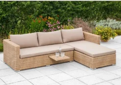 Merxx Gartenlounge Veneto Stahl, Kunststoffgeflecht Natur 215 Cm X 140 Cm X 56 Cm -Deutschland Garten Zier Verkaufs-Shop d2bca08ce3d4b0885263463444029b27