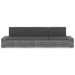VidaXL Modulares 3-Sitzer-Sofa Poly Rattan Grau -Deutschland Garten Zier Verkaufs-Shop d2dac0a644fb2639f8a8dfffe549e536