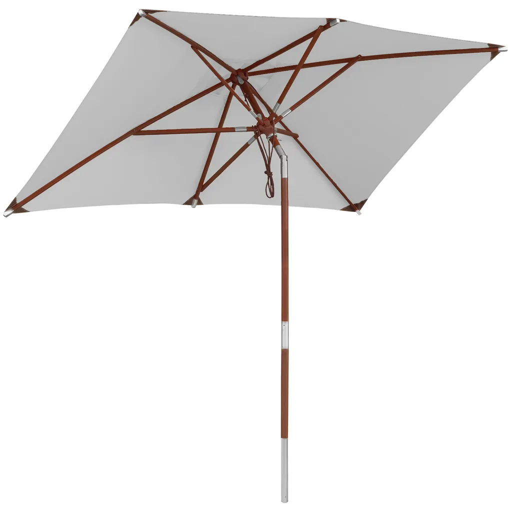 Anndora Sonnenschirm 2,5x1,5m EckigKnickbar Hellgrau - Hellgrau 1 Anndora Sonnenschirm 2,5x1,5m EckigKnickbar Hellgrau - Hellgrau