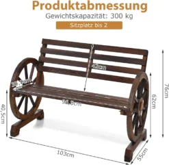 COSTWAY 2 Sitzer Gartenbank, Sitzbank Holz, Holzbank Retro-Design, Ideal Für Hinterhof, Straße, Garten -Deutschland Garten Zier Verkaufs-Shop d346ad002a17520aaed8c268fa769943