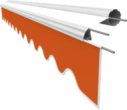 Leudus Markisen Volant Markisenbespannung Sonnenschutz Ersatzstoffe Sonnenmarkise Fertig Genäht(4.5x0.21m, SPD002)