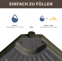 Outsunny Schirmgewicht 4-tlg. Schirmständer Mit 17 Kg Wasser Oder 25 Kg Sand Befüllbar HDPE Kaffee 100 X 100 X 10,5 Cm -Deutschland Garten Zier Verkaufs-Shop d3af08748fc56aefc14090e7fed92745