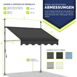 Tillvex Balkonmarkise 350 Cm Anthrazit Gelenkarm Markise Klemmmarkise Sonnenmarkise Balkon Ohne Bohren -Deutschland Garten Zier Verkaufs-Shop d3b0bda1f64f9667a30fe1b33d9cacc9 3
