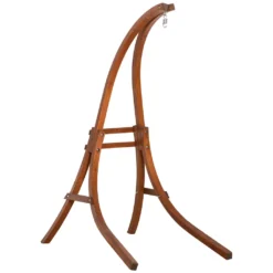 Outsunny Hängestuhlgestell Aus Lärchenholz Hängesesselgestell Hängestuhl Ständer Max. 120 Kg Freistehend Outdoor Indoor Natur 127 X 162 X 211 Cm