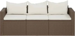 VidaXL Gartensofa 3-Sitzer Mit Kissen Braun Poly Rattan -Deutschland Garten Zier Verkaufs-Shop d3e4c8dc3c693aaef3a9f29e1b4d19cb