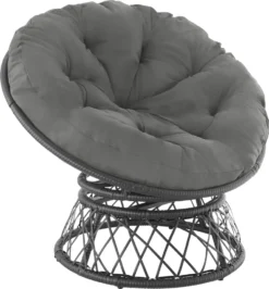 Tectake Rattansessel Gargano Drehbar - Schwarz