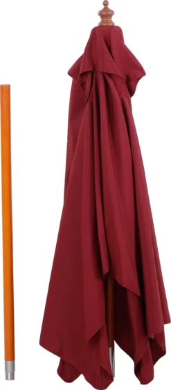 Outsunny Sonnenschirm, Knickbarer Gartenschirm, Strandschirm, 3-stufig Einstellbar, Holz+Polyester, Weinrot, 200 X 150 X 230 Cm -Deutschland Garten Zier Verkaufs-Shop d46c87a42dddd22f354b29a5668acea6