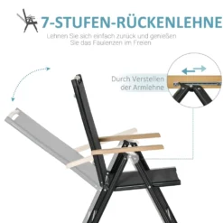 Outsunny 2er-Set Klappstuhl Gartenstuhl Klappbar Mit Rückenlehne Armlehne Für Garten Balkon Terrasse Mesh Stoff Aluminium Schwarz 71,5 X 68 X 109 Cm -Deutschland Garten Zier Verkaufs-Shop d46ea57a7b7741d4e56ba02f40bcd502