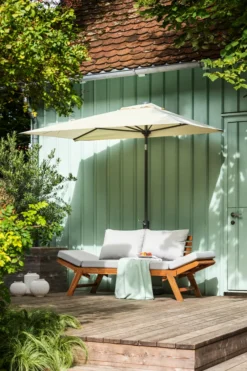 Dehner Gartenmöbel Sofa Macao, Inkl. Polster, Ca. 203 X 63 X 44 Cm, FSC® Akazienholz/Polyester, Geölt, Braun/grau -Deutschland Garten Zier Verkaufs-Shop d54f570a40466b257a06bacfad5f3845