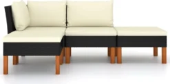 VidaXL 4-tlg. Garten-Lounge-Set Mit Kissen Poly Rattan Schwarz -Deutschland Garten Zier Verkaufs-Shop d5e31513bbcab4a5b83ce29b71a4a84b