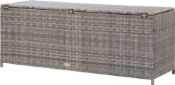 VidaXL Gartenbox Grau 150x50x60 Cm Poly Rattan -Deutschland Garten Zier Verkaufs-Shop d5f67bb8680607aa4f4b9a9fa211af78