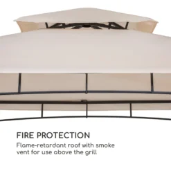 Steakhouse Wings Pavillon 244x260x152cm 160 G/m² Polyester Flammhemmend Stahl Beige -Deutschland Garten Zier Verkaufs-Shop d61f7c5b0b4e69f00d028f2550fef010