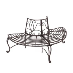 Metall-Bank 'Halbkreis' Möbel Garten Terrasse Balkon Bequem, Ranken Muster -Deutschland Garten Zier Verkaufs-Shop d6460ad977ac509dd1c8d0a871e0a635