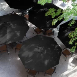 ECD Germany Sonnenschirm Rund Mit Kurbel, Ø 300 Cm, Schwarz, Aus Polyester, Wasserabweisende Bespannung, Sonnenschutz UV50+, Neigbar, Knickbar, Marktschirm Ampelschirm Gartenschirm Kurbelschirm Terrassenschirm -Deutschland Garten Zier Verkaufs-Shop d6740a4b6d54cd82787442b69d5fb91d