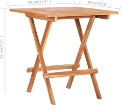 VidaXL Klappbarer Bistrotisch 60 X 60 X 65 Cm Teak Massiv -Deutschland Garten Zier Verkaufs-Shop d74f7c1e473fa50c8bc27587d73cfca2