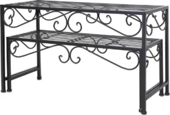 Metall-Bank Ranken, 2er Set , Maße 64 X 24 X 25 Cm, 68 X 28 X 40 Cm -Deutschland Garten Zier Verkaufs-Shop d752cfd2c8fc528bac46951ace930503