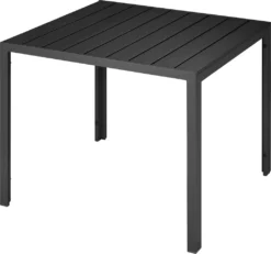 Tectake Aluminium Gartentisch Maren Höhenverstellbare Füße 90x90x74,5cm - Schwarz