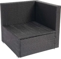 Poly-Rattan-Garnitur Brescia, Gartengarnitur Sitzgruppe Sofa Lounge-Set Schwarz, Kissen Anthrazit -Deutschland Garten Zier Verkaufs-Shop d78773c6d952d0d7f46a7134b5d11fa0