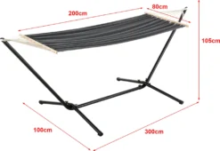 Hängematte Mit Gestell Hängeschaukel 200 X 100 Cm Indoor Outdoor Baumwolle Bis 120 Kg Dunkelgrau -Deutschland Garten Zier Verkaufs-Shop d7afb5ae93c210f83c52d62df3cb74fc